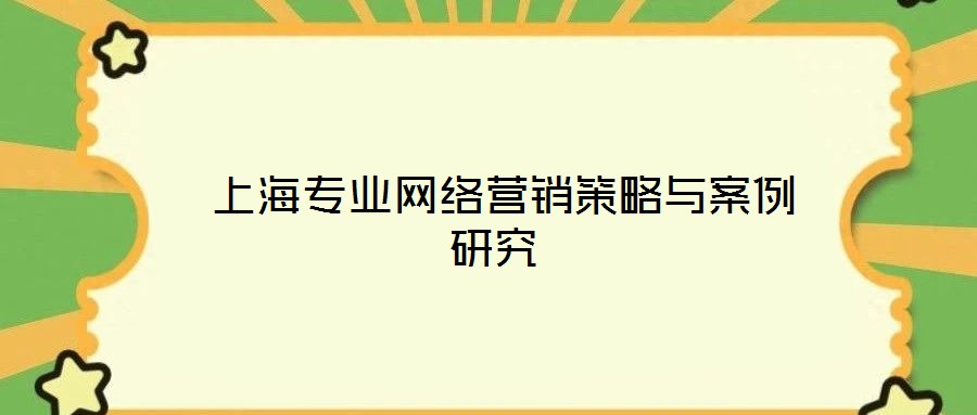  上海专业网络营销策略与案例研究