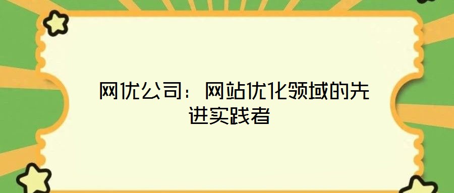 网优公司:网站优化领域的先进实践者