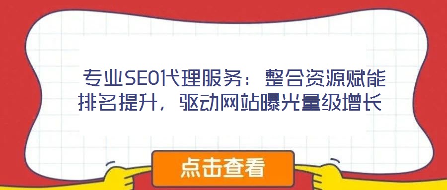 专业SEO代理服务:整合资源赋能排名提升,驱动网站曝光量级增长