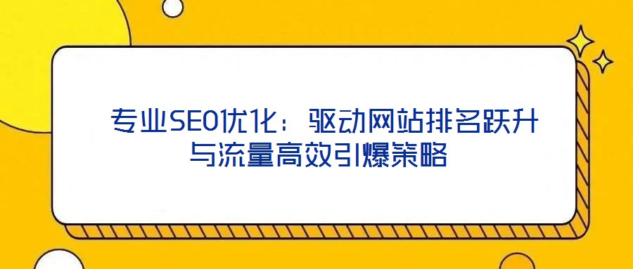 专业SEO优化：驱动网站排名跃升与流量高效引爆策略