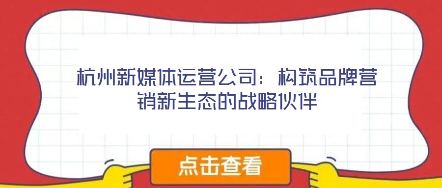 杭州新媒体运营公司:构筑品牌营销新生态的战略伙伴