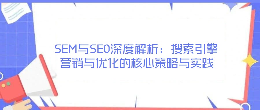 SEM与SEO深度解析:搜索引擎营销与优化的核心策略与实践