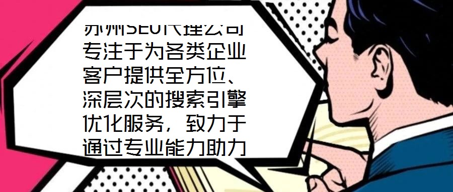 苏州SEO代理公司专注于为各类企业客户提供全方位、深层次的搜索引擎优化服务,致力于通过专业能力助力客户网站实现搜索引擎排名提升、流量增长与商业转化目标。依托在S