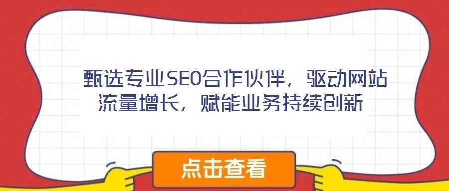 甄选专业SEO合作伙伴,驱动网站流量增长,赋能业务持续创新