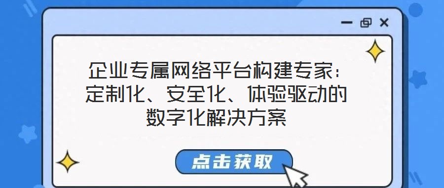 企业专属网络平台构建专家:定制化、安全化、体验驱动的数字化解决方案