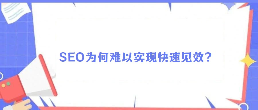 SEO为何难以实现快速见效?