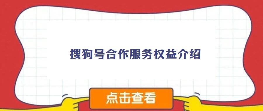 搜狗号合作服务权益介绍